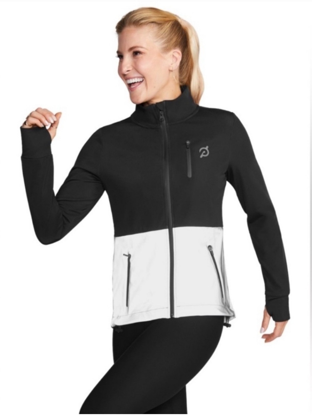 Peloton Black and White Colorblock Utility Jacket - Picture 2 of 8